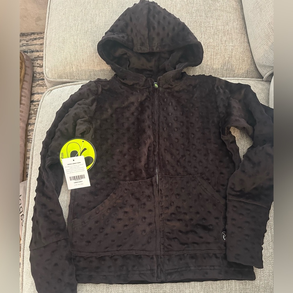 NWT Limeapple Black Minky Hoodie for Kids.